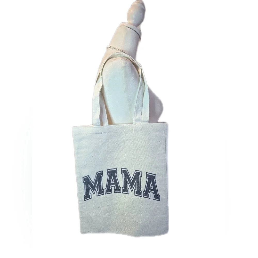 Canvas White Tote Bag with 'MAMA' Design
